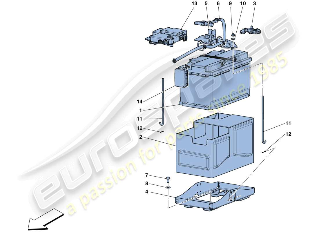 ferrari 812 superfast (rhd) batterie teilediagramm