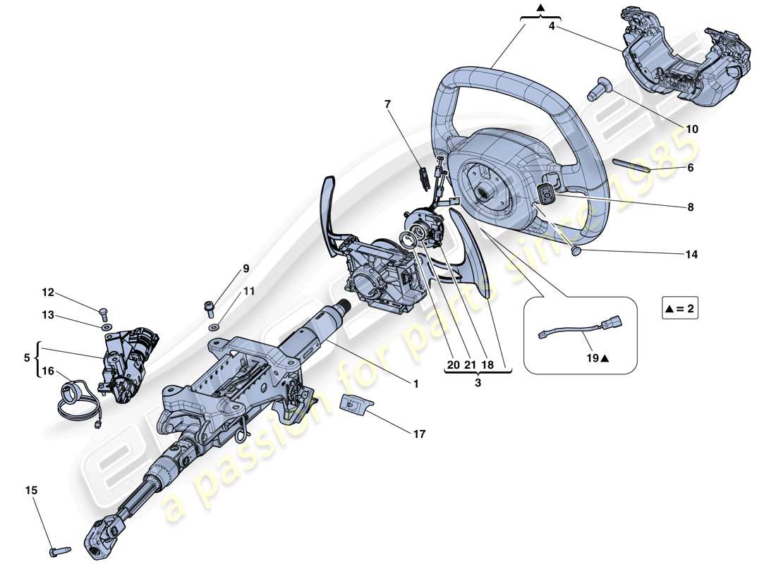 ferrari laferrari aperta (europe) lenksteuerung teilediagramm