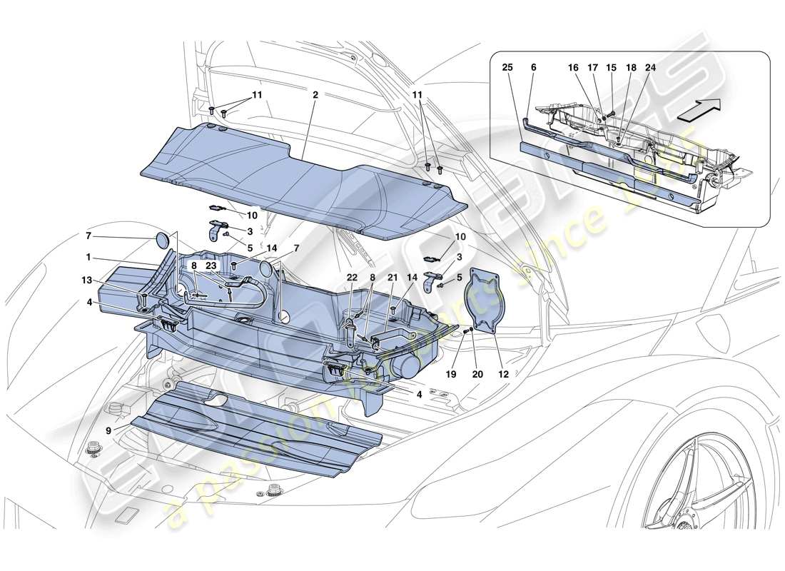 ferrari laferrari aperta (europe) gepäckraummatten ersatzteildiagramm