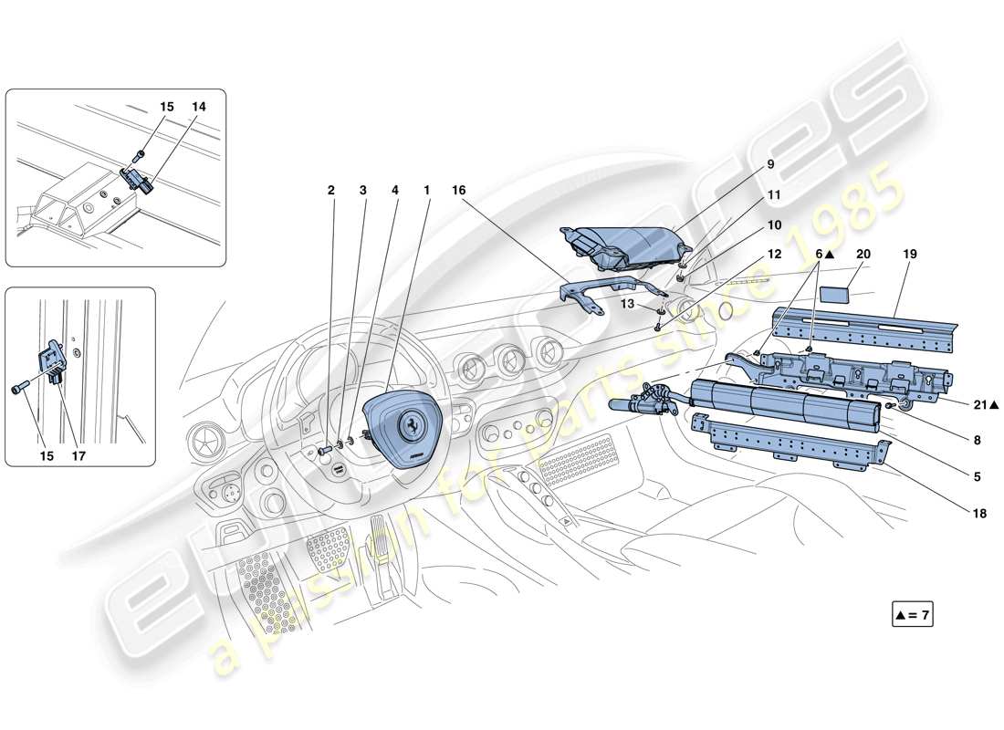 ferrari f12 berlinetta (rhd) airbags teilediagramm