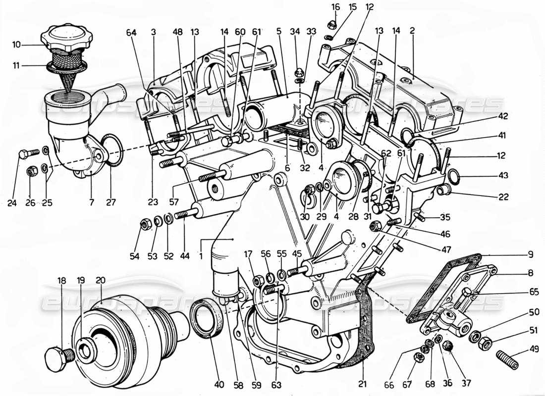 ferrari 365 gtc4 (mechanical) abdeckung für steuerkasten – revision teilediagramm
