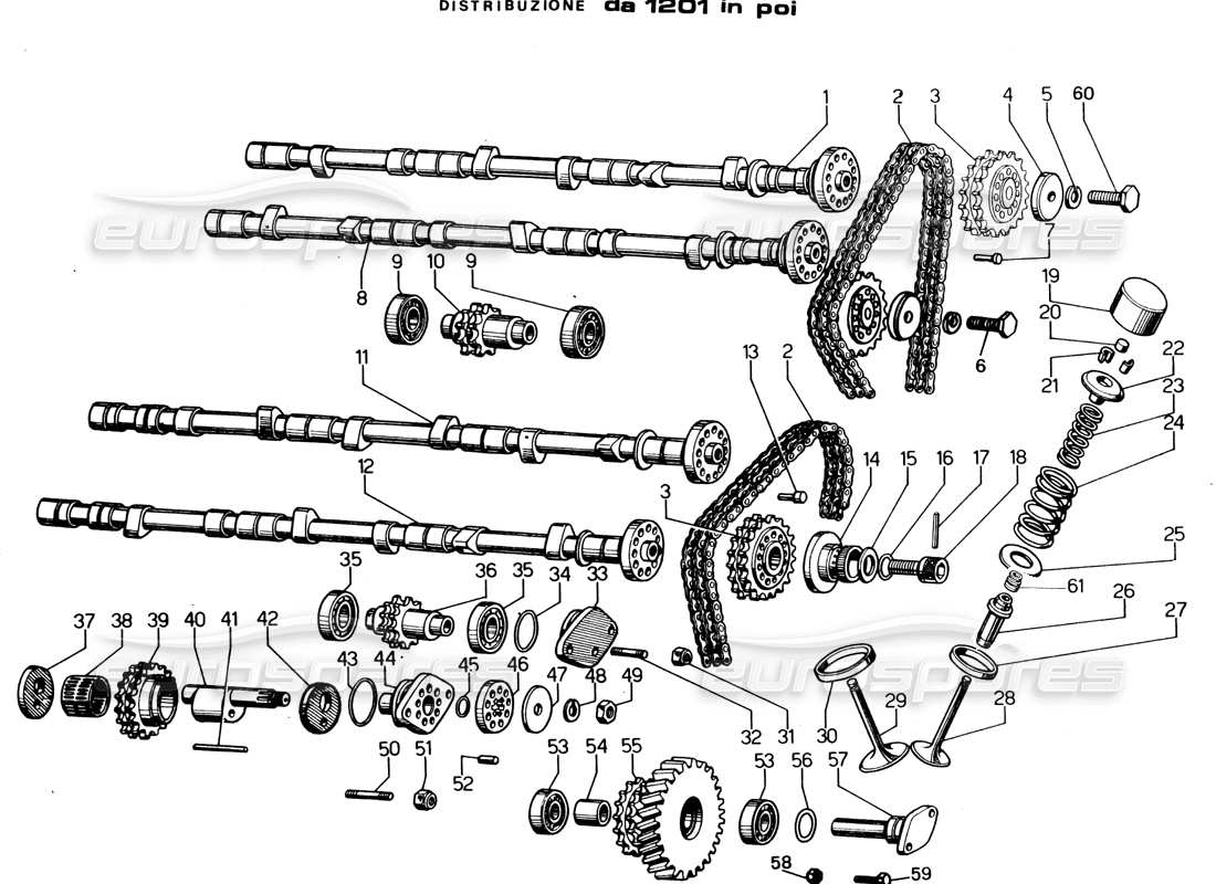 lamborghini espada verteilung (ab 1201) teilediagramm