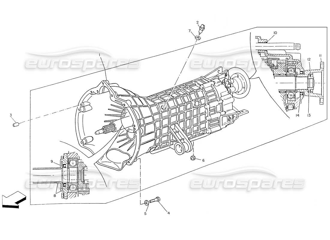 maserati ghibli 2.8 (non abs) mechanisches getriebe teilediagramm