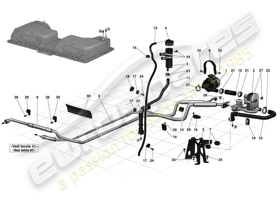 ferrari laferrari (europe) batterie-kühlsystem teilediagramm