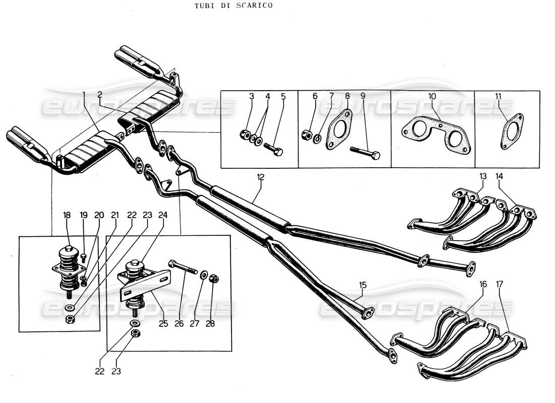 lamborghini espada auspuff (cambio automatico vetture usa) teilediagramm