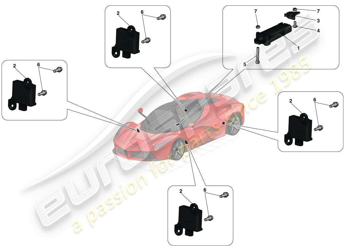 ferrari laferrari (europe) reifendrucküberwachungssystem teilediagramm