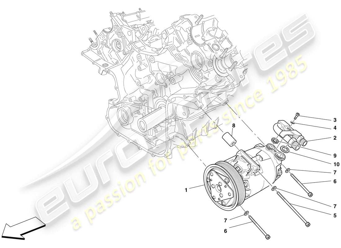 ferrari f430 spider (rhd) ac-system-kompressor - teilediagramm