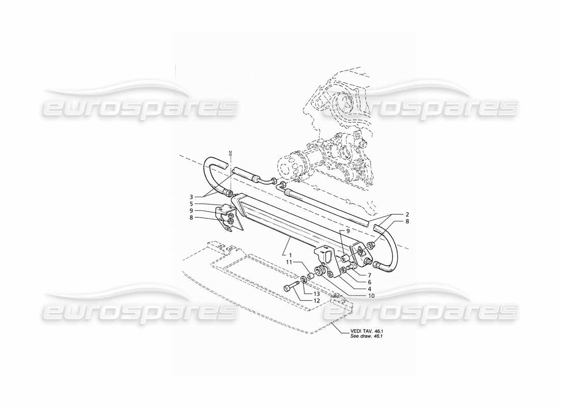 maserati qtp v6 (1996) motorölkühlung teilediagramm