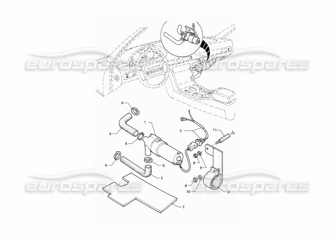 maserati qtp v8 (1998) heizungspumpe teilediagramm