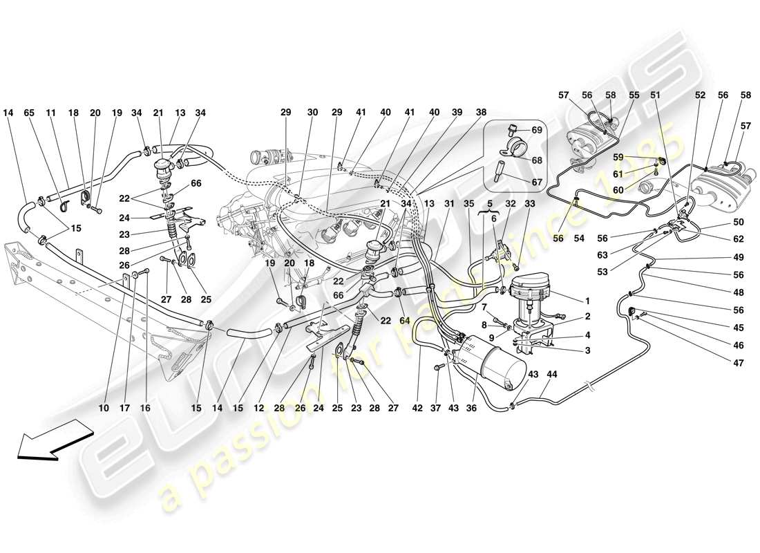 ferrari 599 gto (usa) sekundärluftsystem teilediagramm