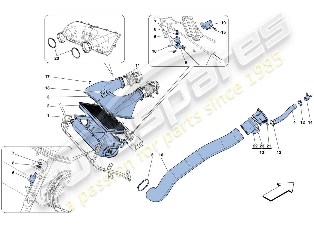 ferrari 458 speciale (rhd) teilediagramm lufteinlass