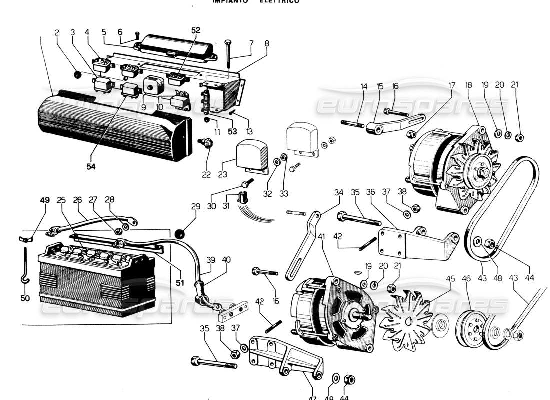 lamborghini espada lichtmaschinen (automatikgetriebe) teilediagramm