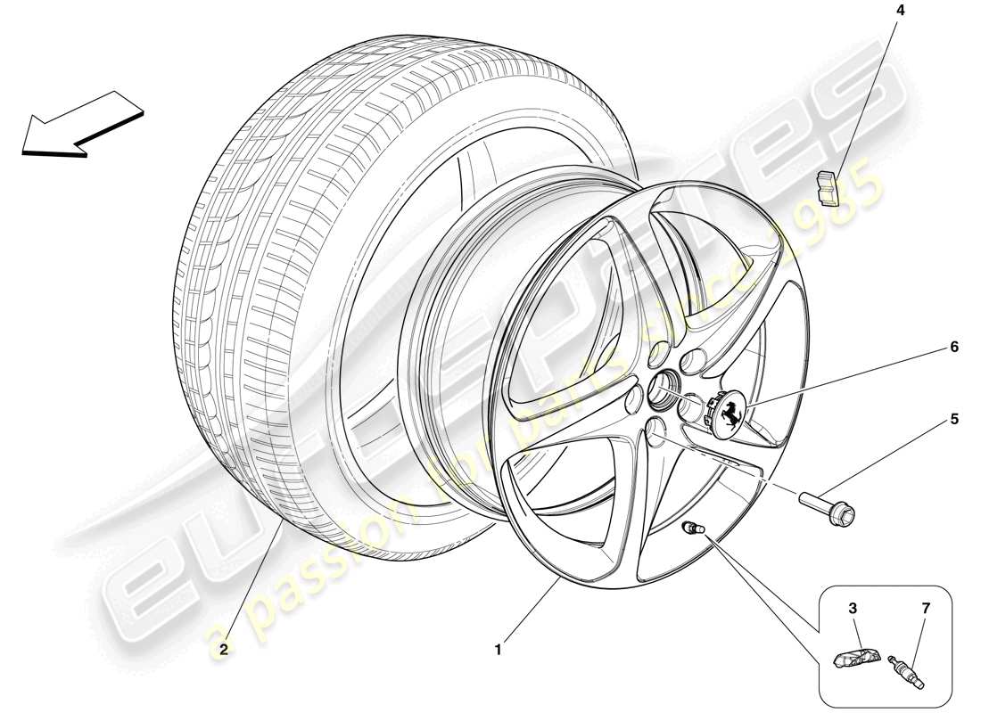 ferrari 599 sa aperta (rhd) räder teilediagramm
