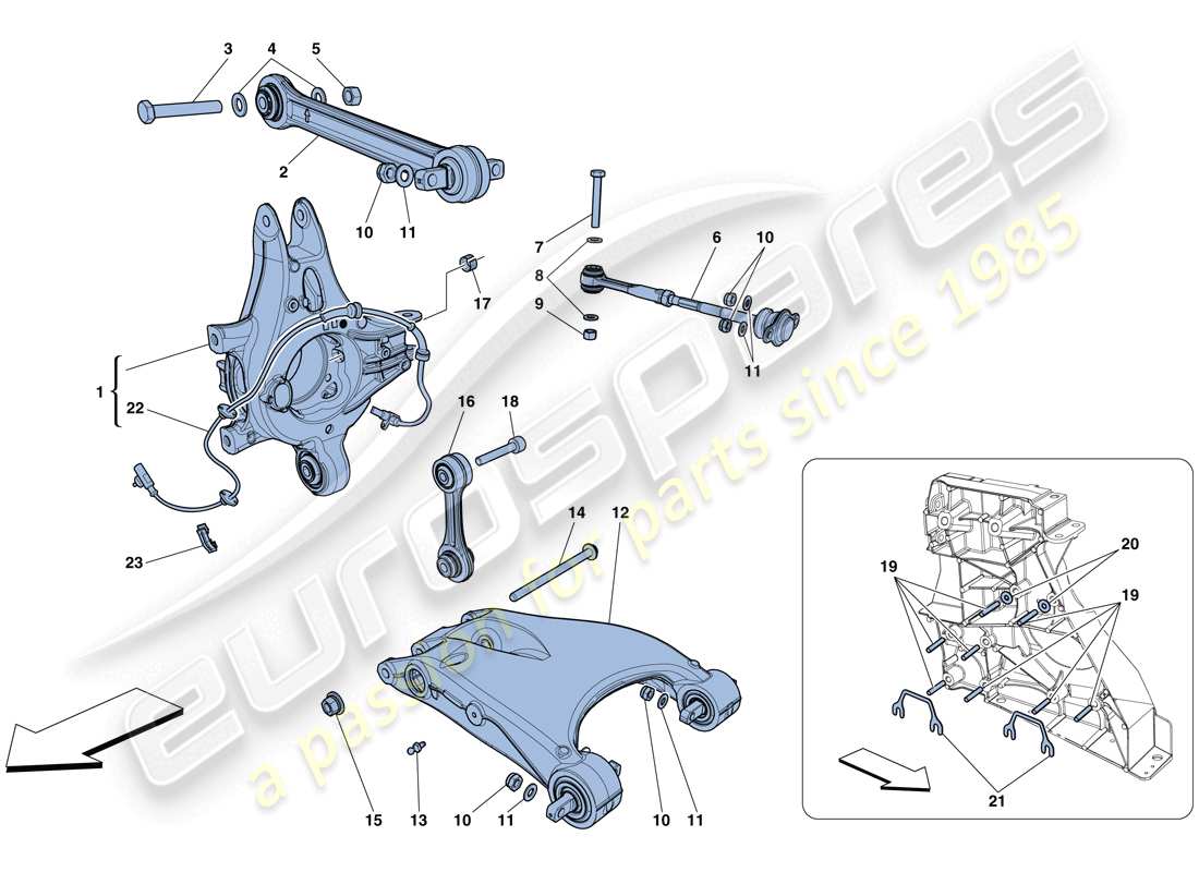 ferrari 458 italia (usa) hinterradaufhängung - armlehne ersatzteildiagramm