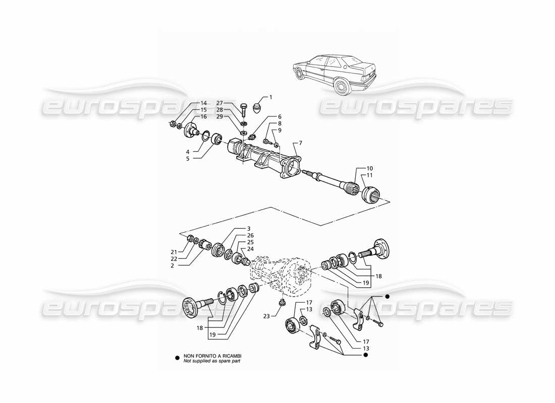 maserati ghibli 2.8 (abs) teilediagramm für die differentialerweiterung