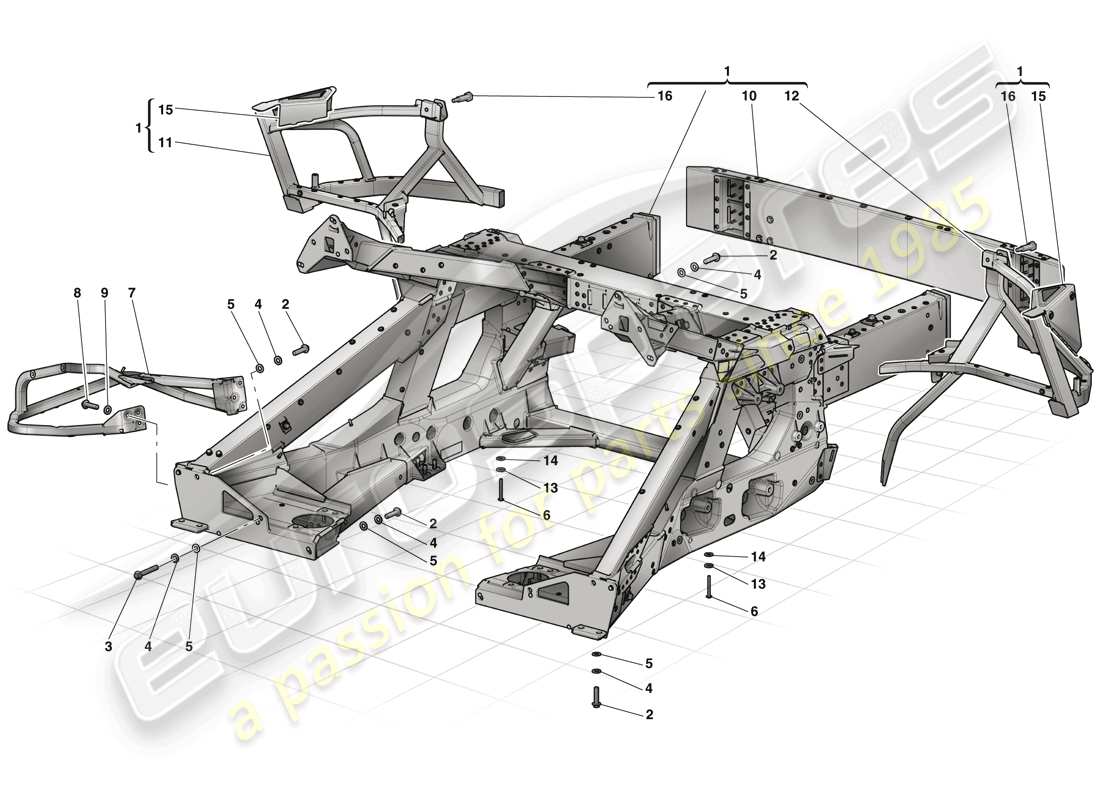 ferrari laferrari (usa) hinteres subchassis teilediagramm