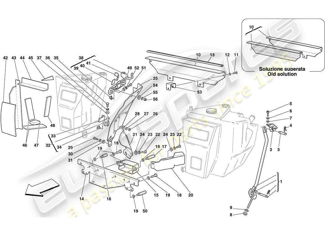 ferrari f430 coupe (europe) kraftstofftanks - befestigungselemente und schutzvorrichtungen ersatzteildiagramm