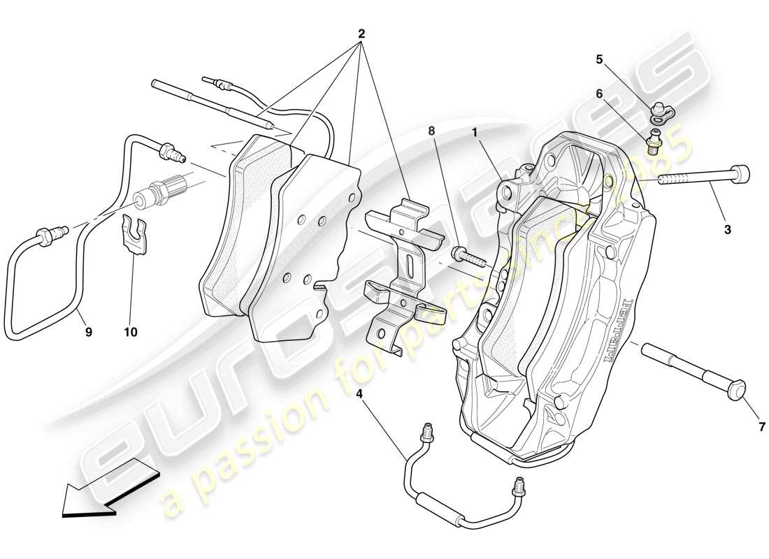 ferrari 599 sa aperta (europe) vorderer bremssattel ersatzteildiagramm