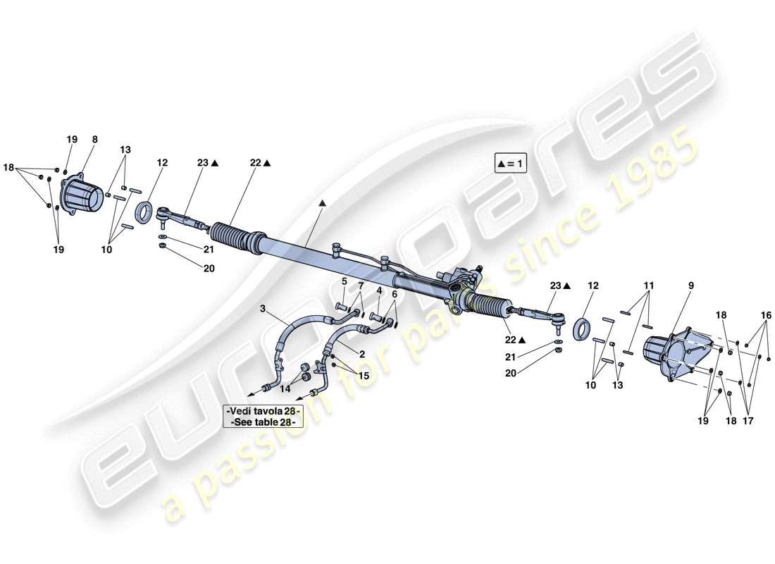 ferrari laferrari aperta (europe) hydraulisches servolenkgetriebe - teilediagramm