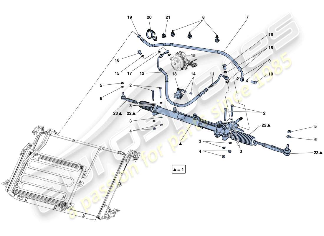 ferrari california t (europe) hydraulisches servolenkungskasten teilediagramm