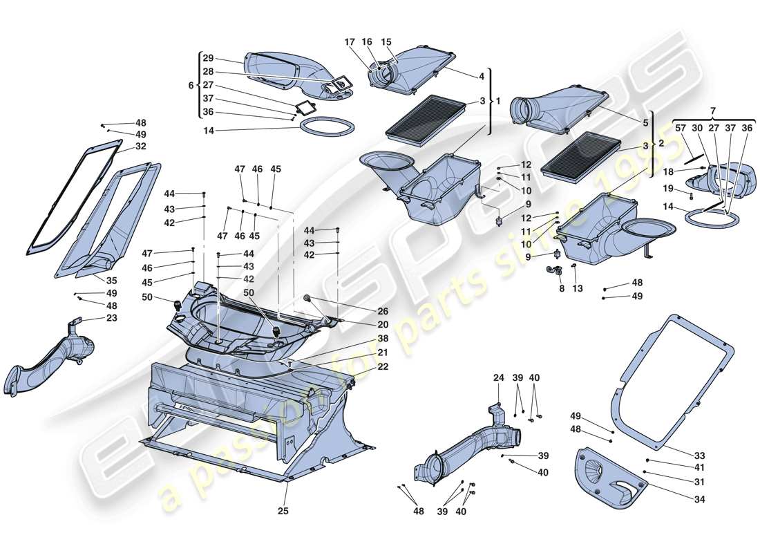 ferrari laferrari aperta (europe) lufteinlässe teilediagramm