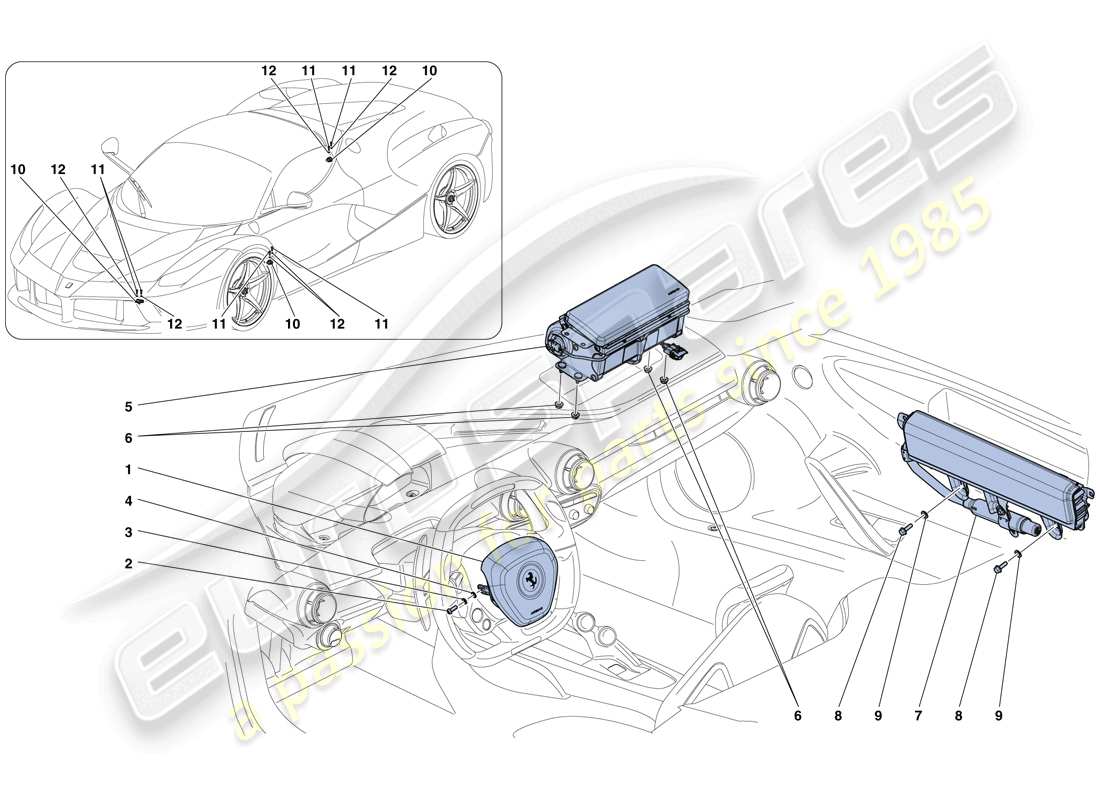 ferrari laferrari aperta (europe) airbags teilediagramm