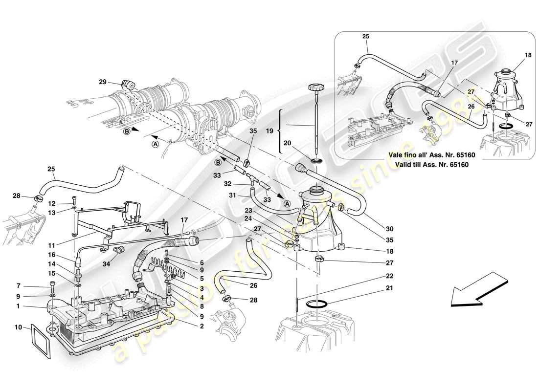 ferrari f430 spider (europe) schmiersystem - tank - wärmetauscher teilediagramm
