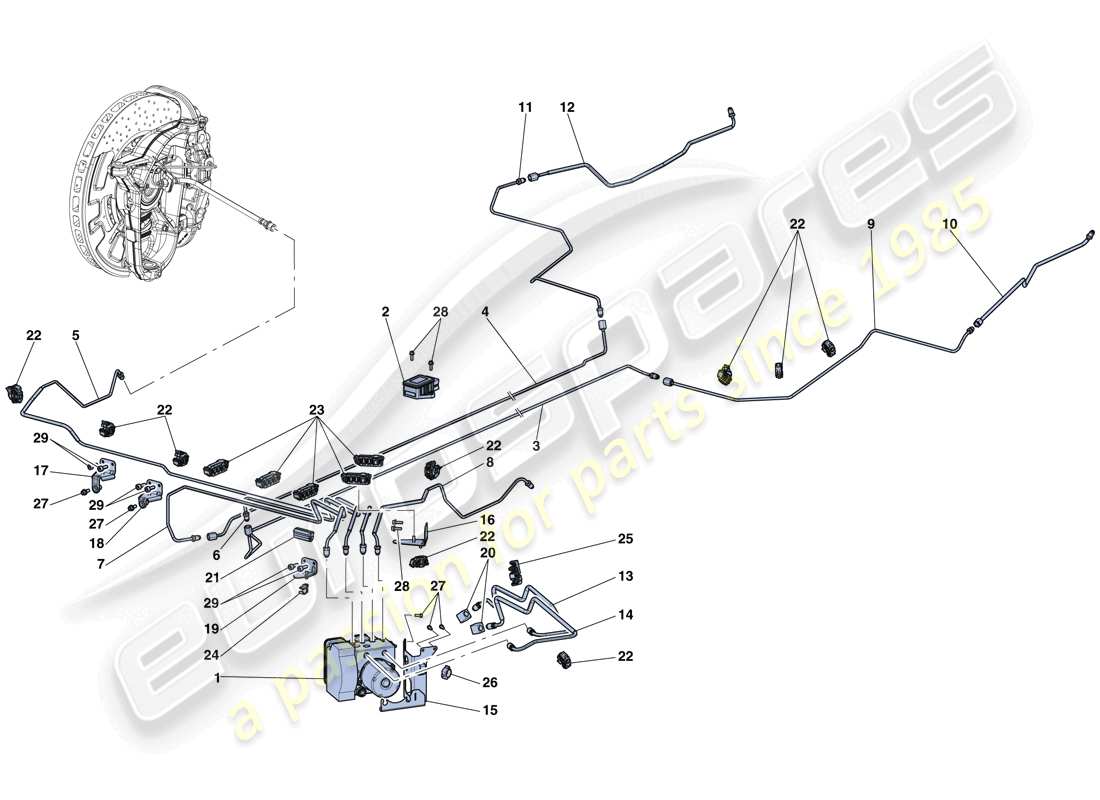 ferrari laferrari aperta (europe) bremssystem teilediagramm