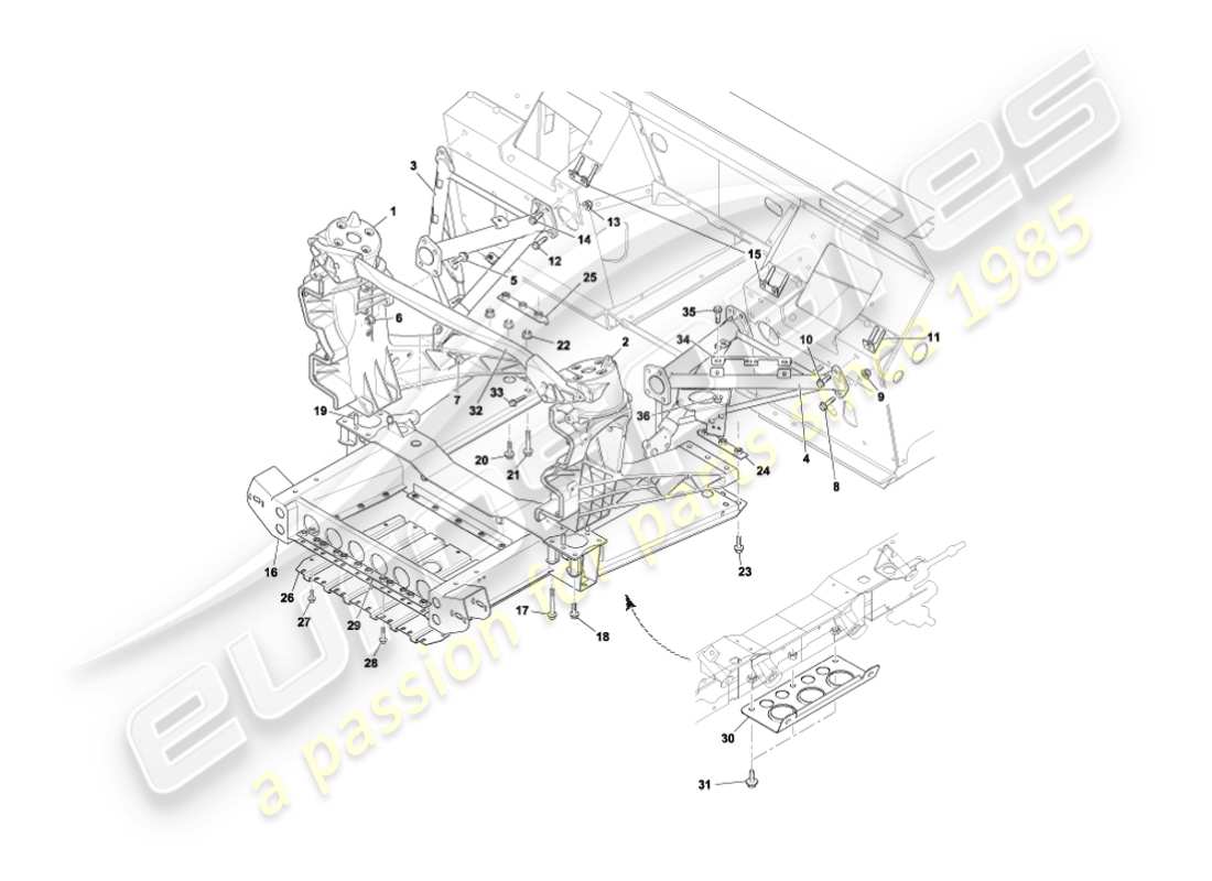 eine teilezeichnung aus dem aston martin vanquish (2004) teilekatalog