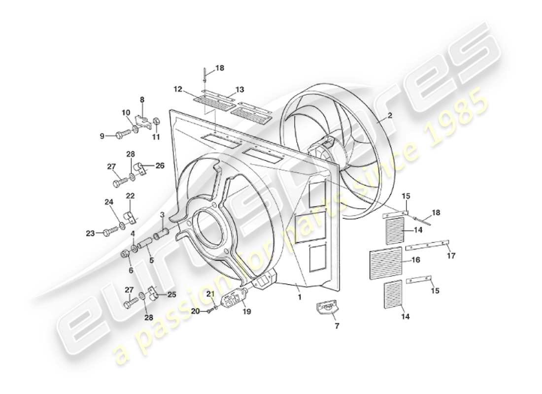eine teilezeichnung aus dem aston martin v8 virage (1999) teilekatalog
