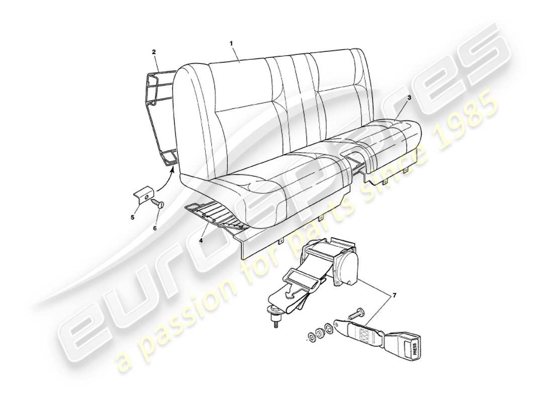 ein teilediagramm aus dem teilekatalog aston martin v8 volante