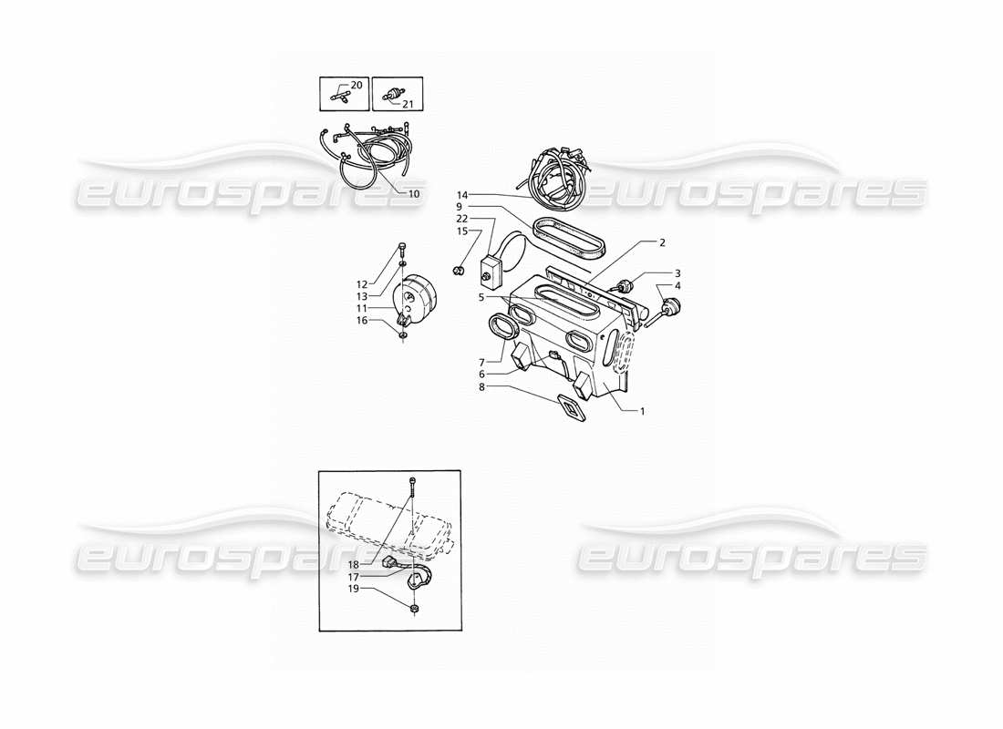 maserati qtp v8 (1998) teilediagramm für automatische klimaanlage (lhd)