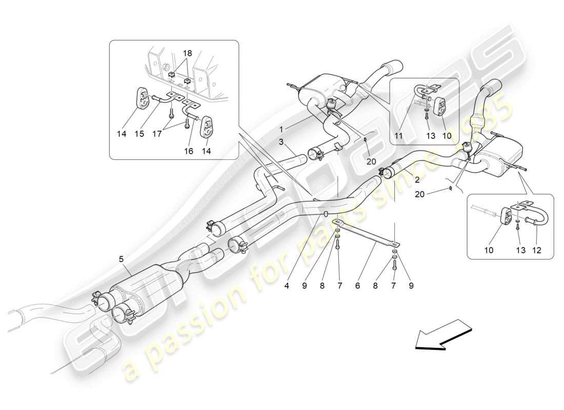 ein Teilediagramm aus dem Maserati GranCabrio MC (2013) Teilekatalog