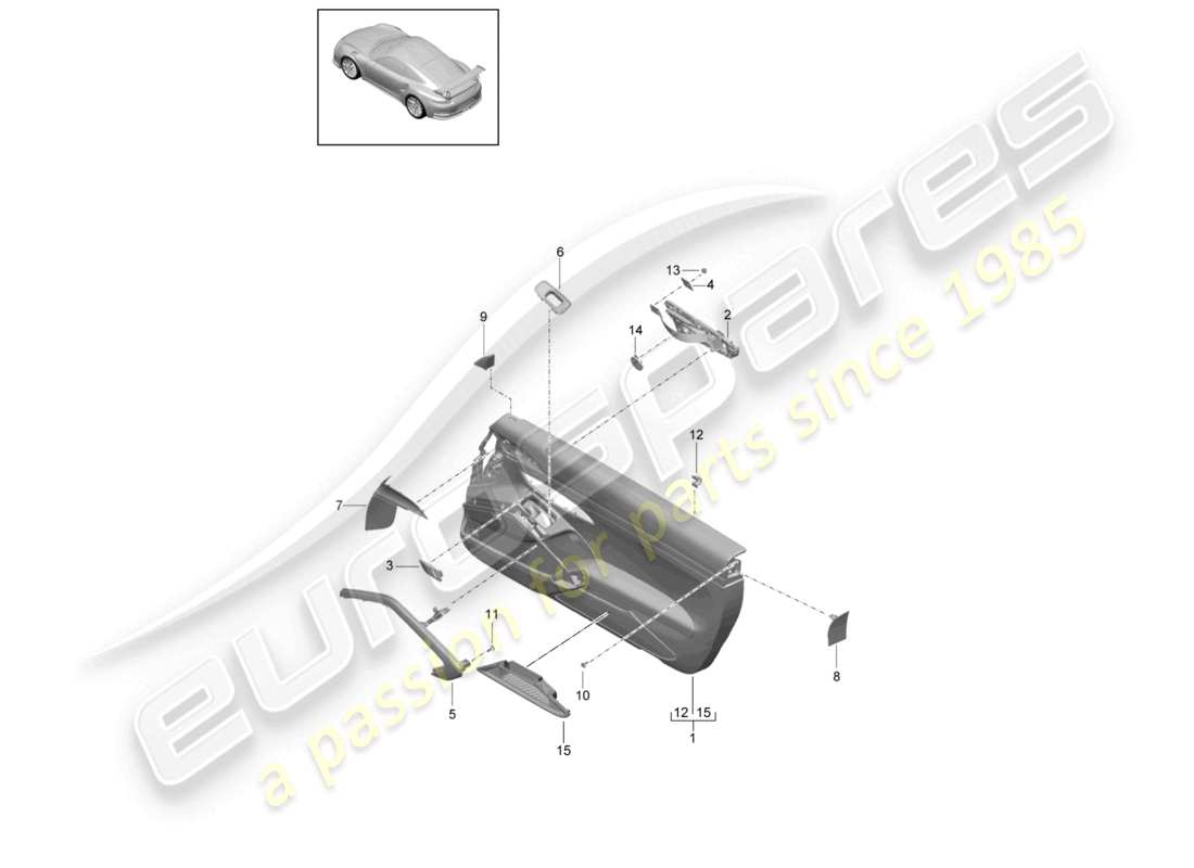 porsche 2021 (991-2 r/gt3/rs) türverkleidung zubehör gt3 rs d >>- mj 2016 ersatzteildiagramm