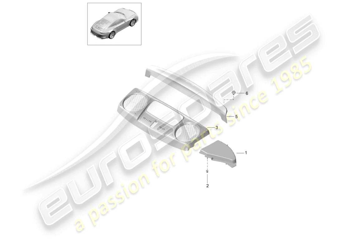 porsche 2021 (991-2 r/gt3/rs) verkleidung motorraum teilediagramm
