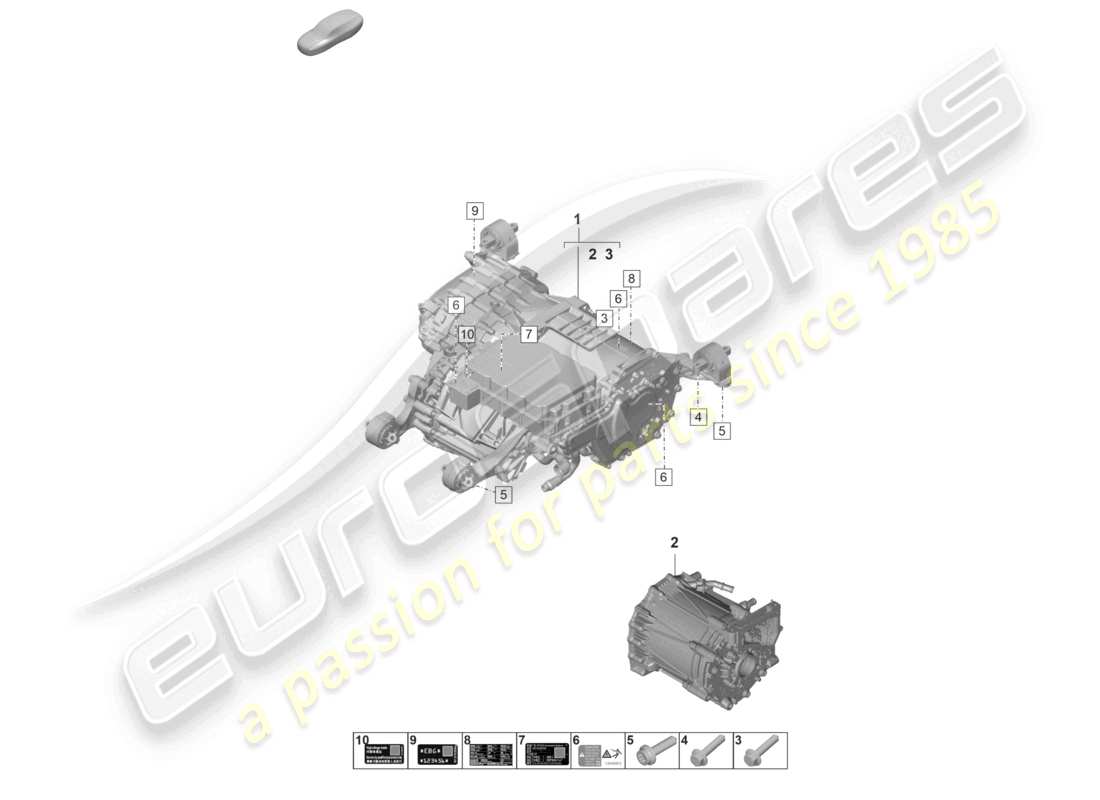 porsche 2025 (taycan 9j1-2) ersatzmotor fahrmotor für elektroantrieb hinterachse teileübersicht