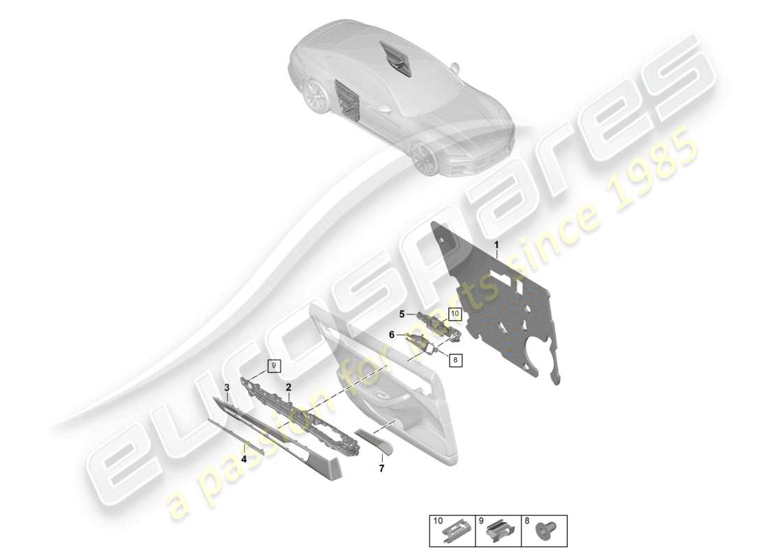 porsche 2024 (panamera 976) türverkleidung hintertüren zubehör teilediagramm