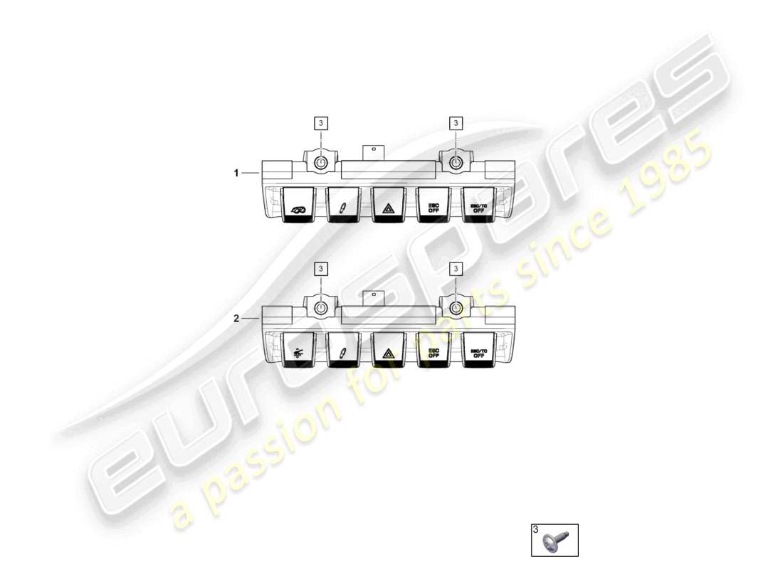 porsche 2025 (992-2 gt3) schaltermodul armaturenbrett teilediagramm