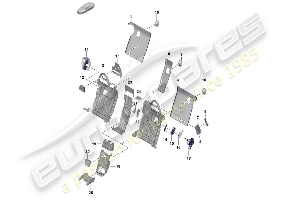 porsche 2024 (panamera 976) rückenlehnenrahmen 2+1 komfortsitz teilediagramm