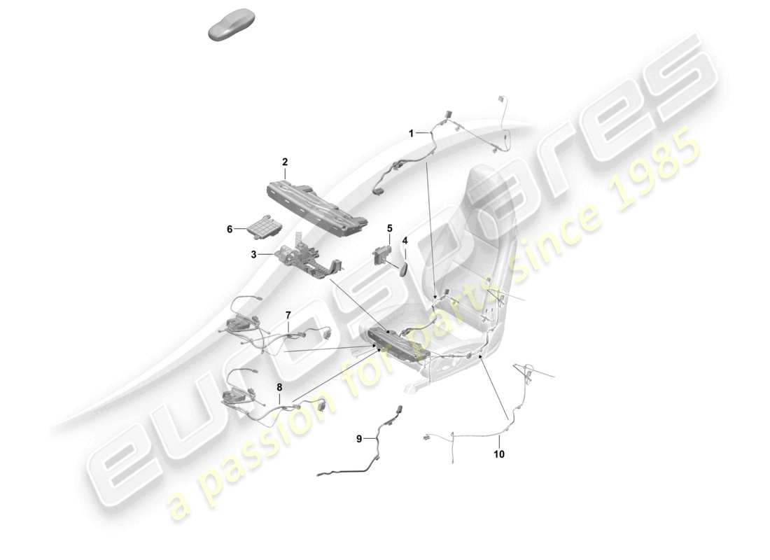 porsche 2021 (718 cayman gt4) kabelbäume schalter steuergerät elektromotor sportsitz teilediagramm