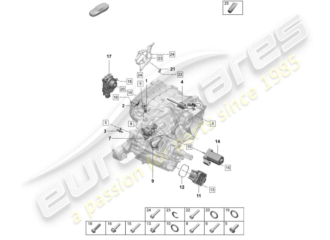 porsche 2025 (taycan 9j1-2) hinterachsdifferential sensoren drosselklappensteuerelement teilediagramm