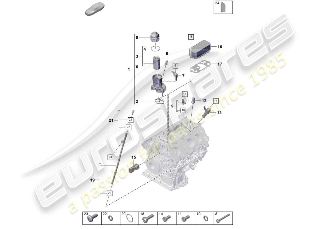 porsche 2025 (cayenne e3 pa) ölfilter konsole ölkühler teilediagramm