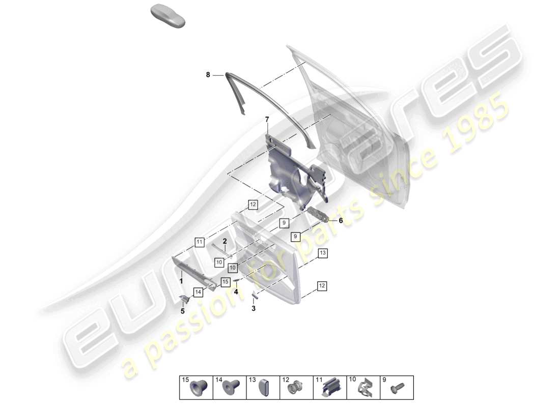 porsche 2023 (cayenne e3 pa) türverkleidung vorne, zier- und zubehörteile-teilediagramm