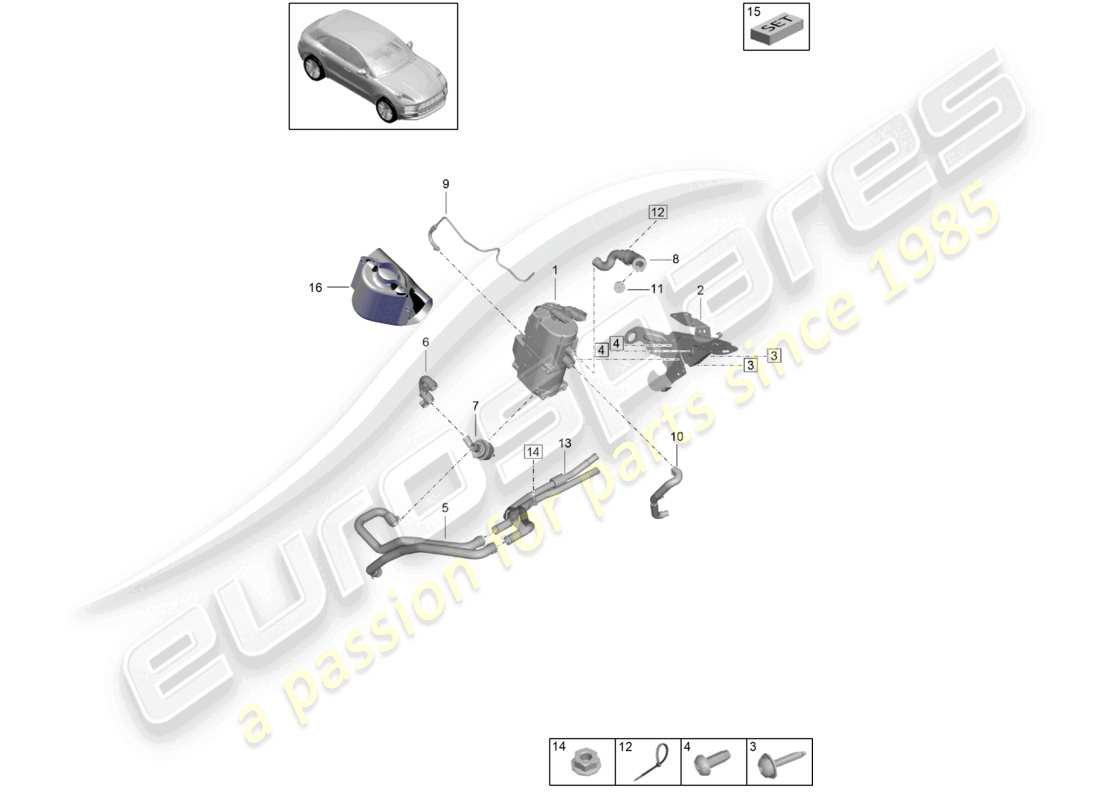 porsche 2024 (macan) zubehörteilediagramm für zusatzheizungen