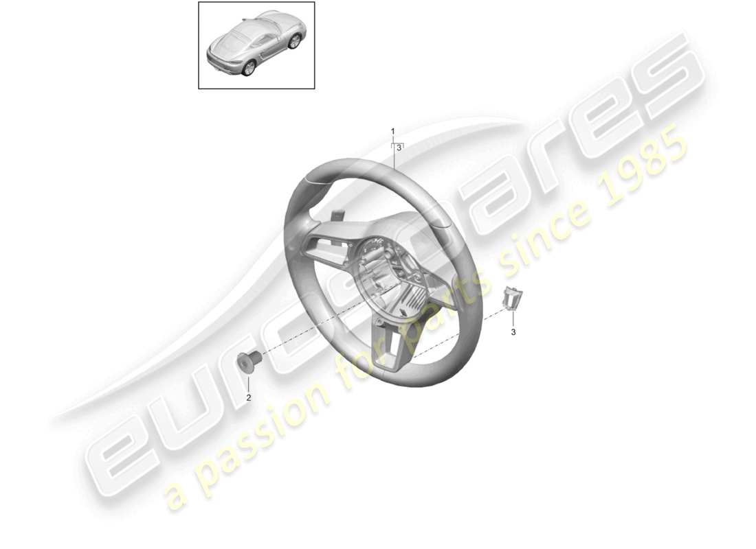 porsche 2025 (718 cayman) lenkrad schaltgetriebe teilediagramm