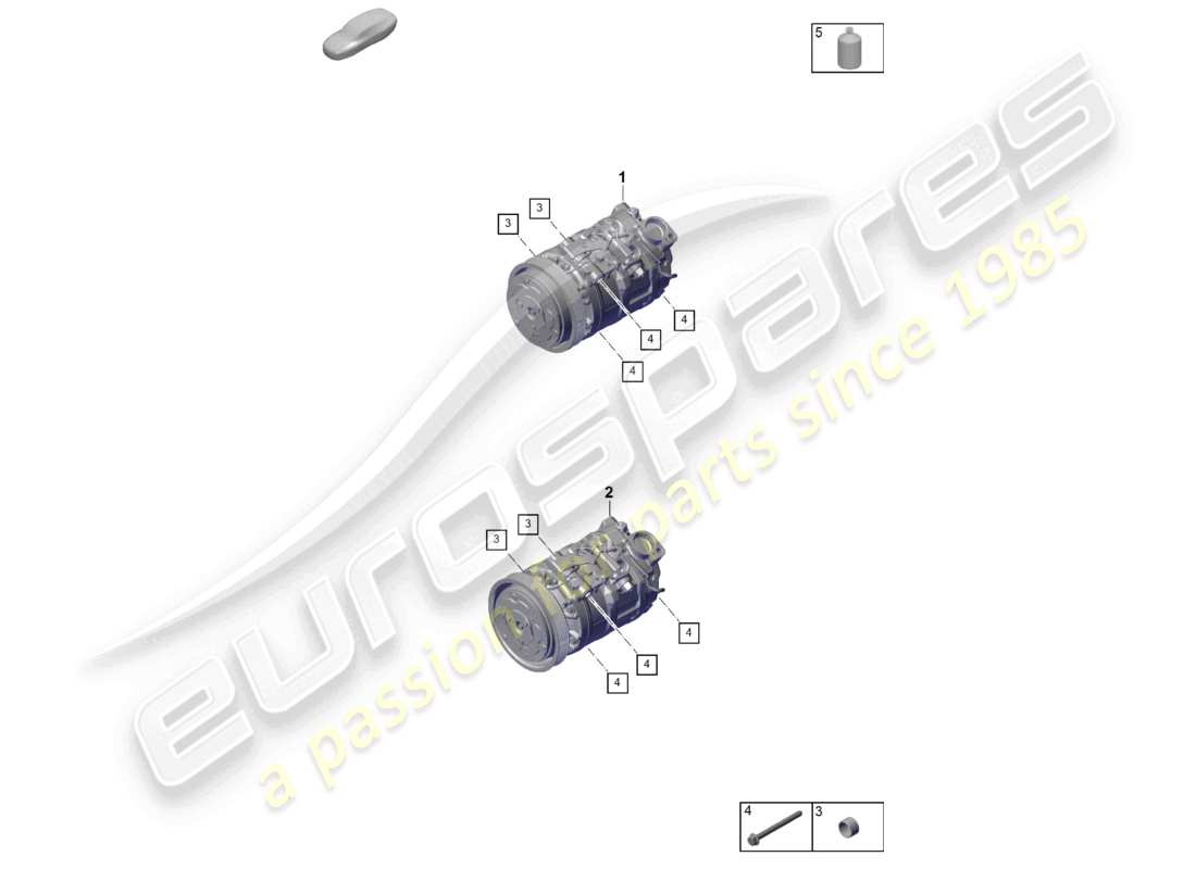 porsche 2025 (cayenne e3 pa) a/c-kompressor teilediagramm