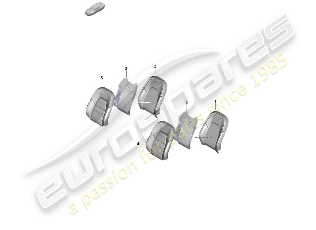 porsche 2024 (cayenne e3 pa) schaumstoffteil rückenlehnenbezug standardsitz teilediagramm