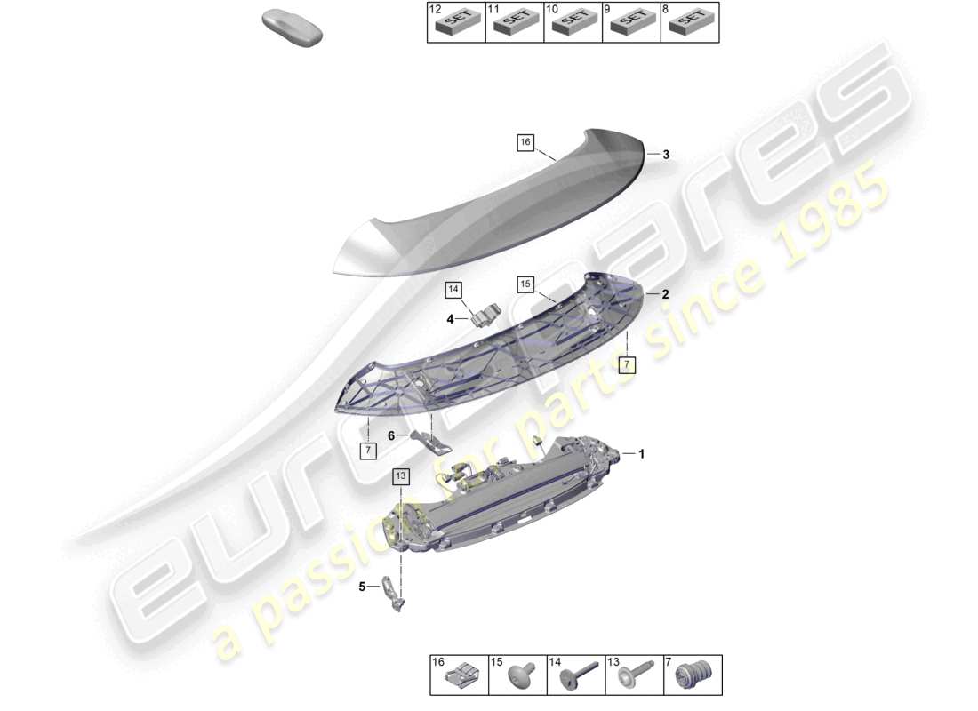 porsche 2024 (992-2) heckspoiler teilediagramm