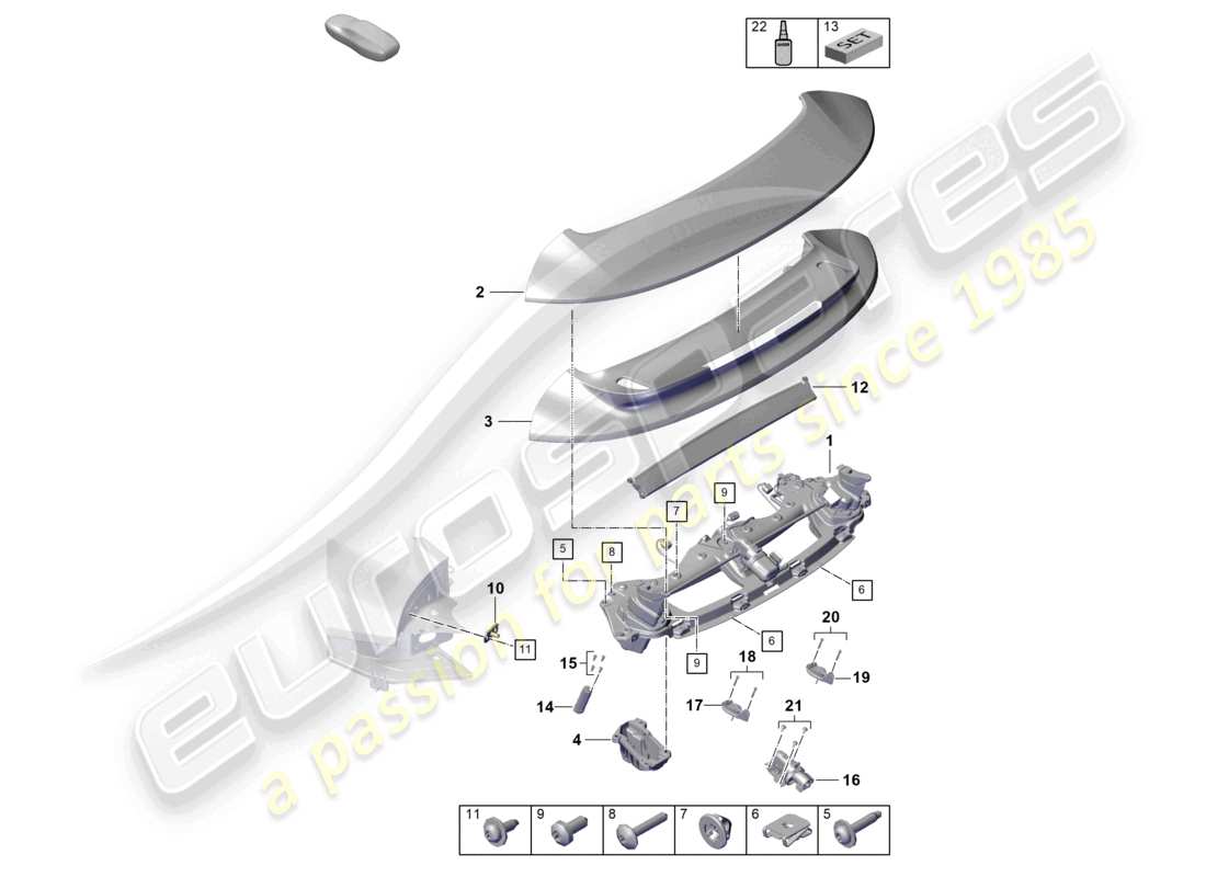 porsche 2021 (992-1 turbo / s) heckspoiler teilediagramm