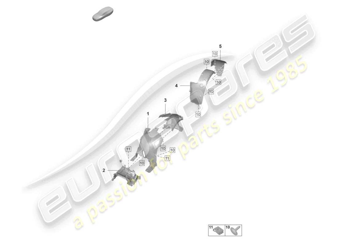 porsche 2024 (992-2 gt3/rs/st) radkasteninnenblech ersatzteildiagramm